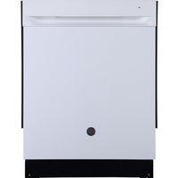 White GE 24" Built-In Top Control DW / Stainless Steel Tall Tub - GBP534SGPWW | GBP534PW