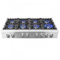 Forno Cossato Alta Qualita 48" 8-Burner Gas Cooktop - FCTGS5737-48|Surface de cuisson à gaz Forno Cossato Alta Qualita de 48 po à 8 brûleurs - FCTGS5737-48