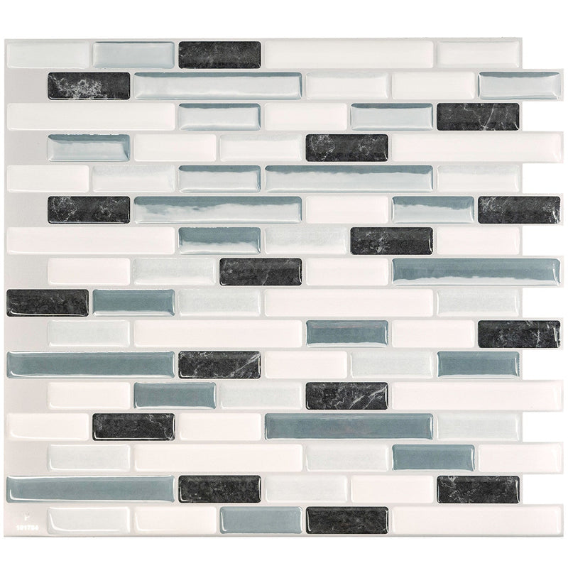 Smart Tiles Peel and Stick 4-Sheet 10 x 9 Backsplash - Muretto Brina|Dosseret Smart Tiles peler et coller 10 x 9, 4 feuilles - Muretto Brina