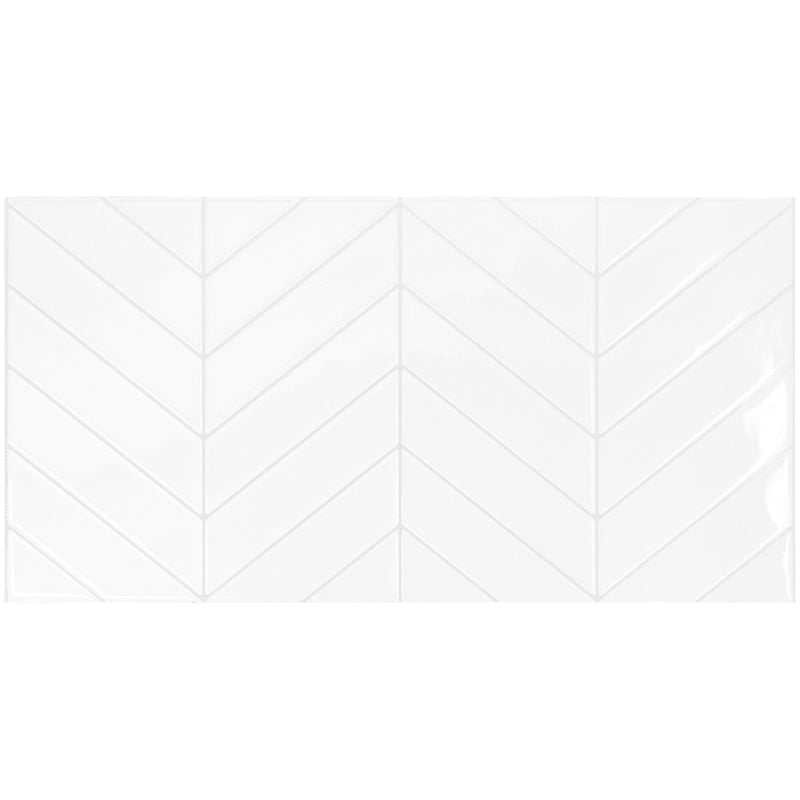 Smart Tiles Peel and Stick 2-Sheet 23 x 12 Backsplash - Blok Chevron|Dosseret Smart Tiles peler et coller 23 x 12, 2 feuilles - Blok Chevron