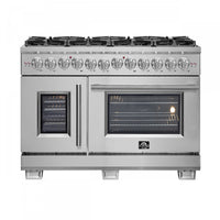 Forno Capriasca 6.58 Cu. Ft. French Door Dual Fuel Range - FFSGS6387-48|Cuisinière hybride Forno Capriasca de 6,58 pi³ à portes françaises - FFSGS6387-48