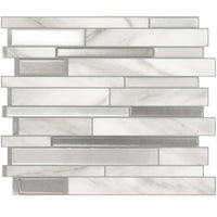 Smart Tiles Peel and Stick 4-Sheet 12 x 10 Backsplash - Milano Carrera|Dosseret Smart Tiles peler et coller 12 x 10, 4 feuilles - Milano Carrera