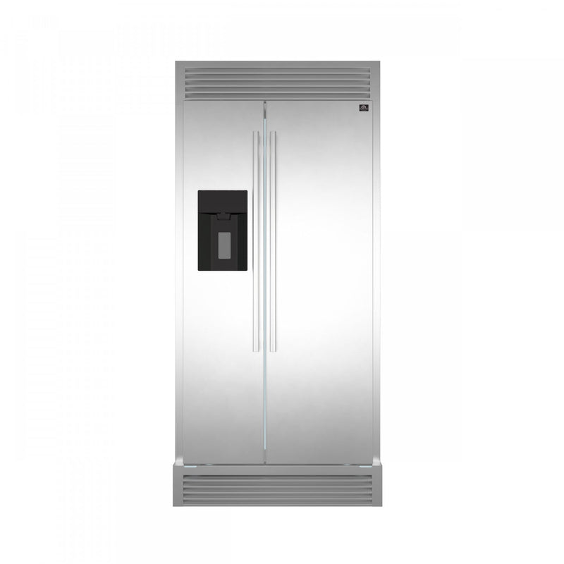 Forno Salerno 20 Cu. Ft. Side-by-Side Refrigerator with Water Dispenser - FFRBI1844-40SG|Réfrigérateur Forno Salerno de 20 pi³ à compartiments juxtaposés avec distributeur d'eau - FFRBI1844-40SG