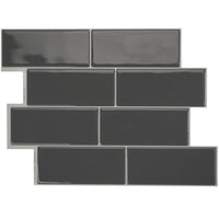 Smart Tiles Peel and Stick 4-Sheet 12 x 9 Backsplash - Metro Grigio|Dosseret Smart Tiles peler et coller 12 x 9, 4 feuilles - Metro Grigio