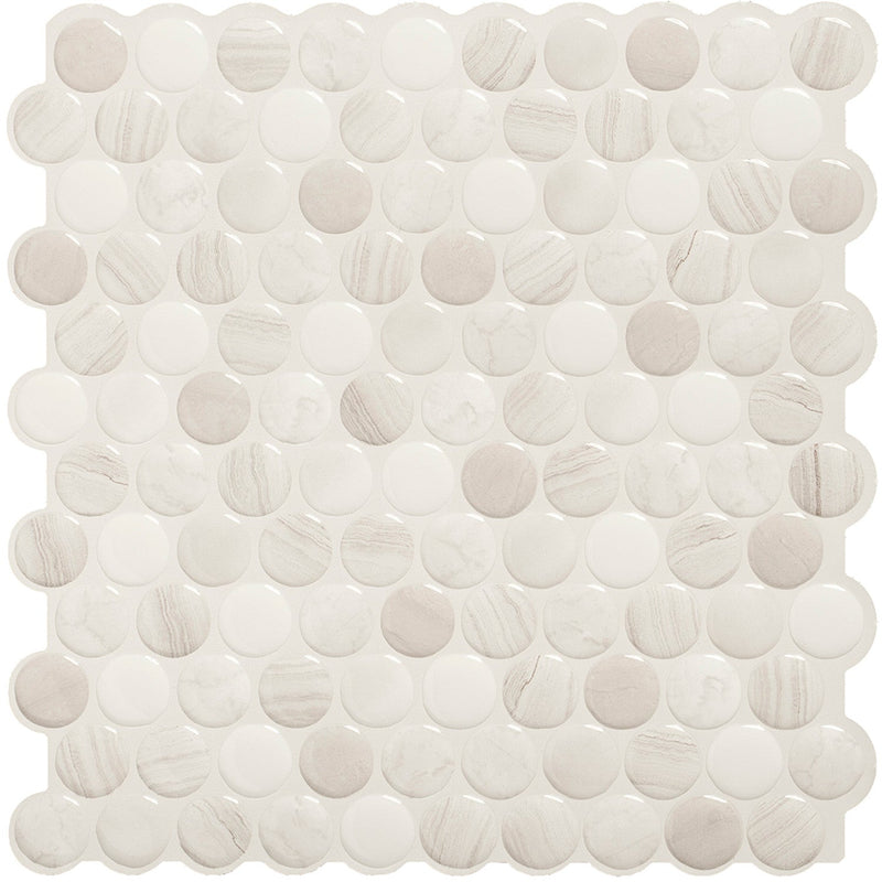 Smart Tiles Peel and Stick 4-Sheet 9 x 9 Backsplash - Penny Terra|Dosseret Smart Tiles peler et coller 9 x 9, 4 feuilles - Penny Terra