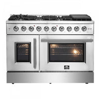 Forno Galiano 6.58 Cu. Ft. French Door Gas Range - FFSGS6444-48|Cuisinière à gaz Forno Galiano de 6,58 pi³ à portes françaises - FFSGS6444-48