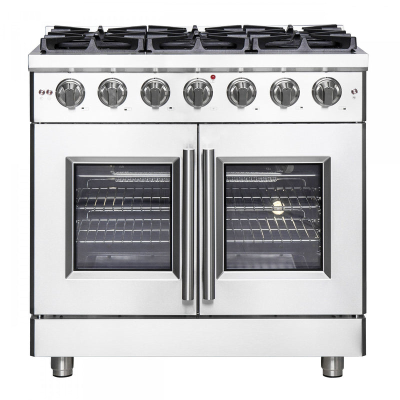 Forno Massimo 5.36 Cu. Ft. French Door Gas Range - FFSGS6439-36|Cuisinière à gaz Forno Massimo de 5,36 pi³ à portes françaises - FFSGS6439-36