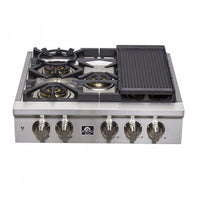 Forno Spezia Alta Qualita 30" Pro Style 5-Burner Gas Cooktop - FCTGS5751-30|Surface de cuisson à gaz de style professionnel Forno Spezia Alta Qualita de 30 po à 5 brûleurs - FCTGS5751-30