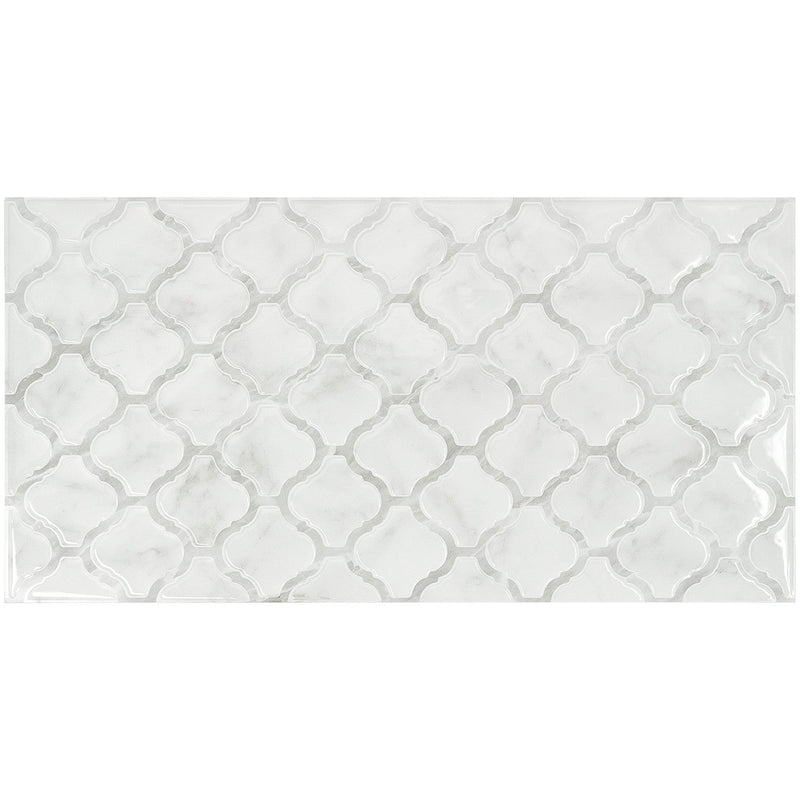 Smart Tiles Peel and Stick 2-Sheet 23 x 12 Backsplash - Blok Arabesco|Dosseret Smart Tiles peler et coller 23 x 12, 2 feuilles - Blok Arabesco