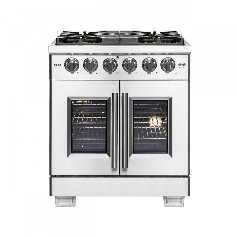 Forno Capriasca 4.32 Cu. Ft. French Door Gas Range - FFSGS6460-30|Cuisinière à gaz Forno Capriasca de 4,32 pi³ à portes françaises - FFSGS6460-30