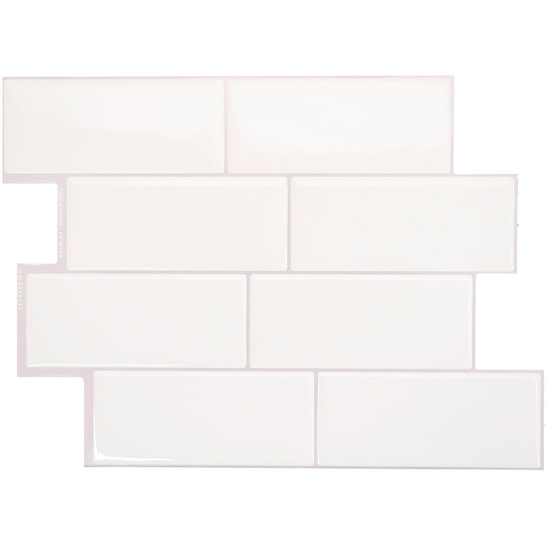 Smart Tiles Peel and Stick 4-Sheet 12 x 9 Backsplash - Metro Campagnola|Dosseret Smart Tiles peler et coller 12 x 9, 4 feuilles - Metro Campagnola