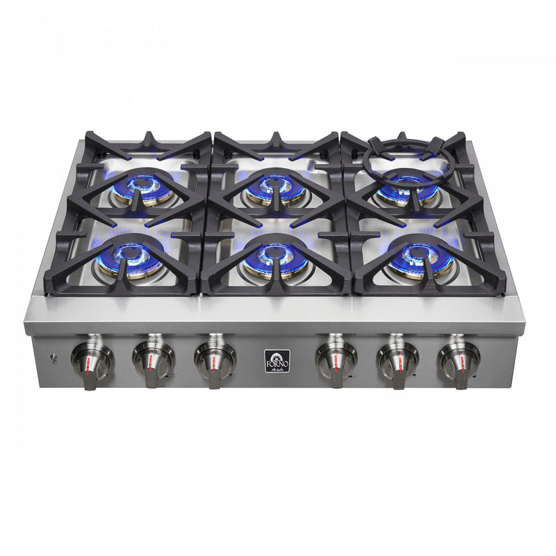 Forno Spezia Alta Qualita 36" Pro Style 6-Burner Gas Cooktop - FCTGS5751-36|Surface de cuisson à gaz de style professionnel Forno Spezia Alta Qualita de 36 po à 6 brûleurs– FCTGS5751-36