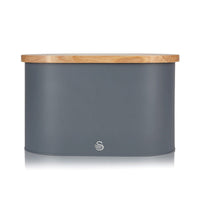 Salton Swan Nordic Bread Bin with Cutting Board - Grey|Boîte à pain Swan de style nordique avec planche à découper - grise