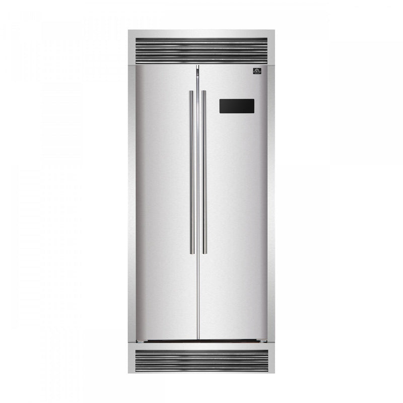 Forno Salerno 15.6 Cu. Ft. Built-In Side-by-Side Refrigerator - FFRBI1805-37SG|Réfrigérateur encastré Forno Salerno de 15,6 pi3 à compartiments juxtaposés - FFRBI1805-37SG