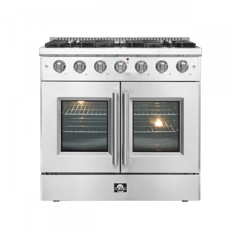 Forno Galiano 5.36 Cu. Ft. French Door Gas Range - FFSGS6444-36|Cuisinière à gaz Forno Galiano de 5,36 pi³ à portes françaises - FFSGS6444-36