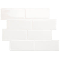 Smart Tiles Peel and Stick 4-Sheet 12 x 9 Backsplash - Metro Blanco|Dosseret Smart Tiles peler et coller 12 x 9, 4 feuilles - Metro Blanco
