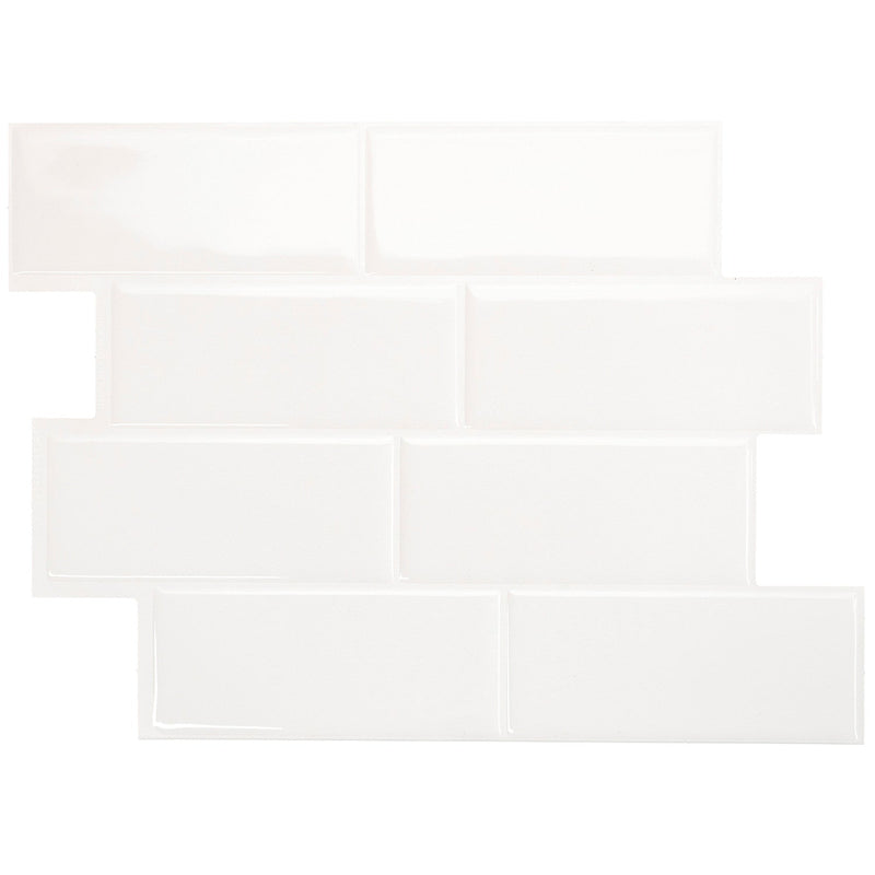 Smart Tiles Peel and Stick 4-Sheet 12 x 9 Backsplash - Metro Blanco|Dosseret Smart Tiles peler et coller 12 x 9, 4 feuilles - Metro Blanco