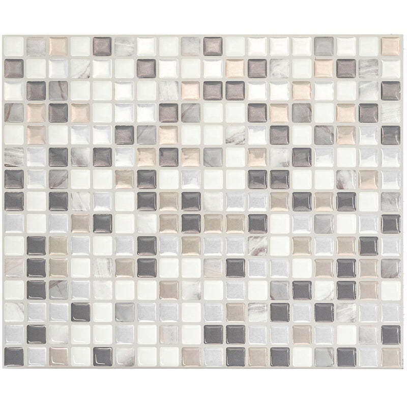 Smart Tiles Peel and Stick 4-Sheet 12 x 10 Backsplash - Minimo Noche|Dosseret Smart Tiles peler et coller 12 x 10, 4 feuilles - Minimo Noche
