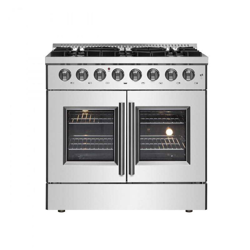 Forno Galiano 5.36 Cu. Ft. French Door Dual Fuel Range - FFSGS6356-36|Cuisinière hybride Forno Galiano de 5,36 pi³ à portes françaises - FFSGS6356-36