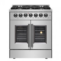 Forno Galiano 4.32 Cu. Ft. French Door Dual Fuel Range - FFSGS6356-30|Cuisinière hybride Forno Galiano de 4,32 pi³ à portes françaises - FFSGS6356-30