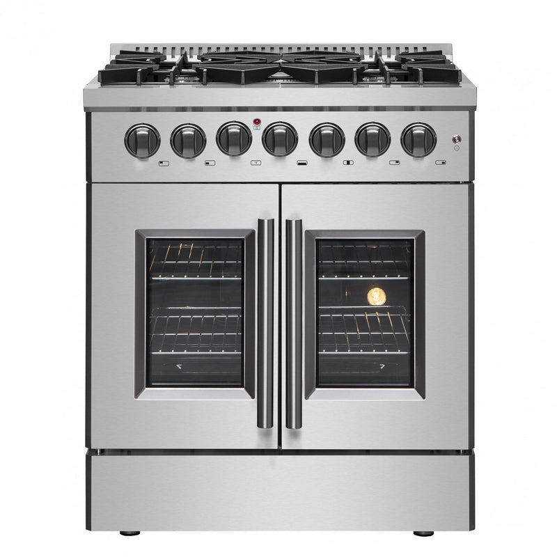 Forno Galiano 4.32 Cu. Ft. French Door Dual Fuel Range - FFSGS6356-30|Cuisinière hybride Forno Galiano de 4,32 pi³ à portes françaises - FFSGS6356-30