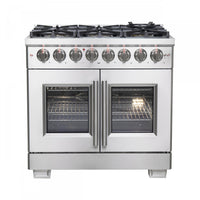Forno Capriasca 5.36 Cu. Ft. French Door Dual Fuel Range - FFSGS6387-36|Cuisinière hybride Forno Capriasca de 5,36 pi³ à portes françaises - FFSGS6387-36