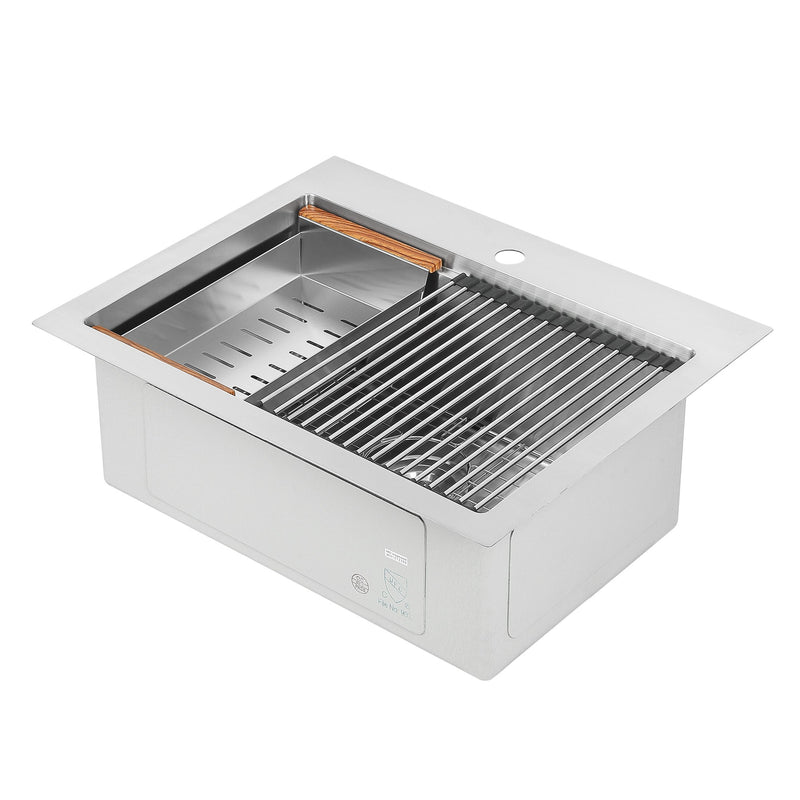 Ancona 25" Drop-In Workstation Kitchen Sink - AN-3126