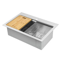 Ancona 30" Dual Mount Workstation Kitchen Sink - AN-33105