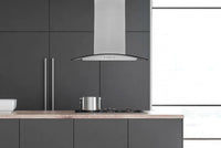 Hauslane 36-Inch Glass Canopy Island Range Hood - IS-200SS-36|Hotte de cuisinière pour îlot Hauslane de 36 po de style auvent en verre - IS-200SS-36