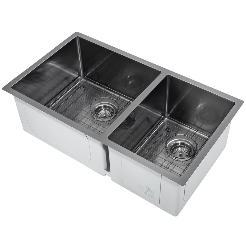 Ancona Prestige Series 32" 60/40 Undermount Kitchen Sink - AN-3314