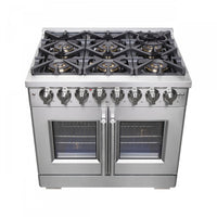 Forno Capriasca 5.36 Cu. Ft. French Door Dual Fuel Range - FFSGS6387-36|Cuisinière hybride Forno Capriasca de 5,36 pi³ à portes françaises - FFSGS6387-36