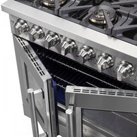 Forno Capriasca 5.36 Cu. Ft. French Door Dual Fuel Range - FFSGS6387-36|Cuisinière hybride Forno Capriasca de 5,36 pi³ à portes françaises - FFSGS6387-36