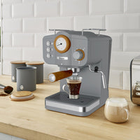 Salton Swan Nordic Pump Espresso Machine - SK22111GRYN|Machine à espresso Swan à pompe de style nordique - SK22111GRYN