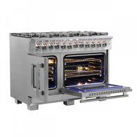 Forno Capriasca 6.58 Cu. Ft. French Door Dual Fuel Range - FFSGS6387-48|Cuisinière hybride Forno Capriasca de 6,58 pi³ à portes françaises - FFSGS6387-48
