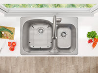 Ancona Tusca Series 33" 60/40 Dual Mount Kitchen Sink - AN-3342