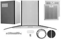 Hauslane 30-Inch Glass Canopy Wall Mount Range Hood - WM-600SS-30|Hotte de cuisinière murale Hauslane de 30 po de style auvent en verre - WM-600SS-30