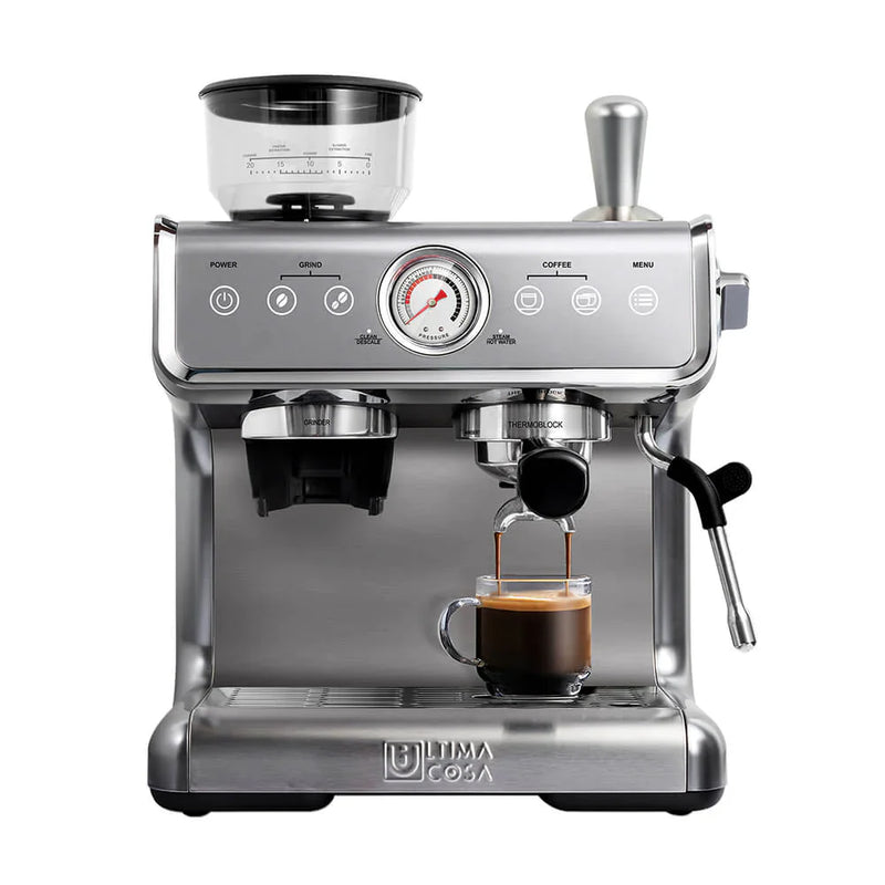 Ultima Cosa Presto Bollente Espresso Machine with Grinder - UC-EM002ECS|Machine à espresso avec moulin à café Presto Bollente de Ultima Cosa - UC-EM002ECS