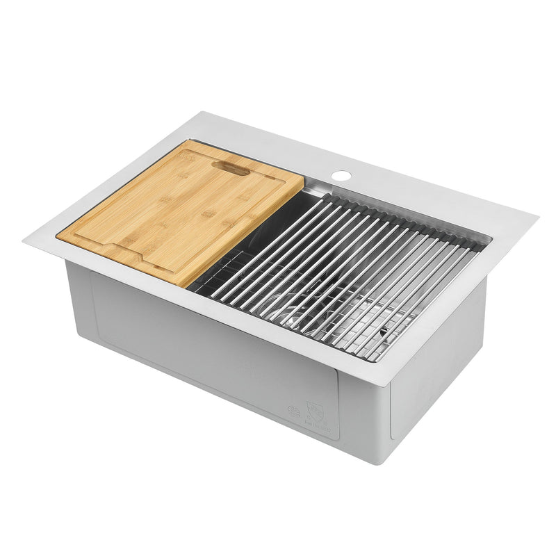 Ancona 28" Dual Mount Workstation Kitchen Sink - AN-33104