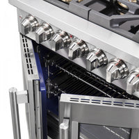 Forno Capriasca 4.32 Cu. Ft. French Door Dual Fuel Range - FFSGS6387-30|Cuisinière hybride Forno Capriasca de 4,32 pi³ à portes françaises - FFSGS6387-30