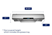 Hauslane 30-Inch Under Cabinet Stainless Steel Range Hood - UC-C400SS-30|Hotte de cuisinière sous l'armoire Hauslane de 30 po en acier inoxydable - UC-C400SS-30