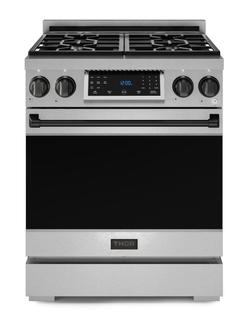 Gordon Ramsay Collection by Thor Kitchen 30" Freestanding Professional Gas Range with Tilt Panel Touch Control - RSG30-BLK|Cuisinière à gaz amovible de style professionnel collection Gordon Ramsay de Thor Kitchen de 30 po - RSG30-BLK