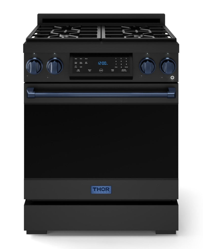 Gordon Ramsay Collection by Thor Kitchen 30" Freestanding Professional Gas Range with Tilt Panel Touch Control - RSG30B-BLU|Cuisinière à gaz amovible de style professionnel collection Gordon Ramsay de Thor Kitchen de 30 po - RSG30B-BLU