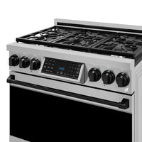 Gordon Ramsay Collection by Thor Kitchen 36" Freestanding Professional Gas Range with Tilt Panel Touch Control - RSG36-BLK|Cuisinière à gaz amovible de style professionnel collection Gordon Ramsay de Thor Kitchen de 36 po - RSG36-BLK
