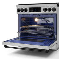 Gordon Ramsay Collection by Thor Kitchen 36" Freestanding Professional Gas Range with Tilt Panel Touch Control - RSG36-BLK|Cuisinière à gaz amovible de style professionnel collection Gordon Ramsay de Thor Kitchen de 36 po - RSG36-BLK