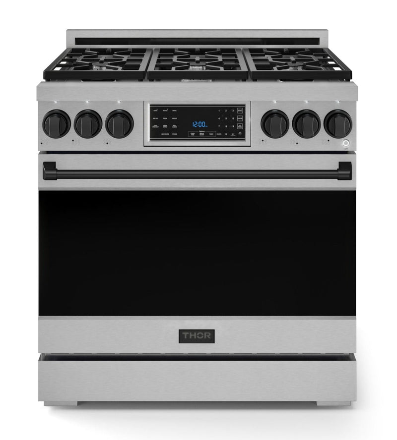 Gordon Ramsay Collection by Thor Kitchen 36" Freestanding Professional Gas Range with Tilt Panel Touch Control - RSG36-BLK|Cuisinière à gaz amovible de style professionnel collection Gordon Ramsay de Thor Kitchen de 36 po - RSG36-BLK