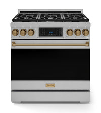 Gordon Ramsay Collection by Thor Kitchen 36" Freestanding Professional Gas Range with Tilt Panel Touch Control - RSG36-BRZ|Cuisinière à gaz amovible de style professionnel collection Gordon Ramsay de Thor Kitchen de 36 po - RSG36-BRZ