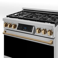Gordon Ramsay Collection by Thor Kitchen 36" Freestanding Professional Gas Range with Tilt Panel Touch Control - RSG36-BRZ|Cuisinière à gaz amovible de style professionnel collection Gordon Ramsay de Thor Kitchen de 36 po - RSG36-BRZ