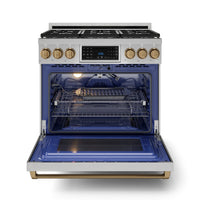 Gordon Ramsay Collection by Thor Kitchen 36" Freestanding Professional Gas Range with Tilt Panel Touch Control - RSG36-BRZ|Cuisinière à gaz amovible de style professionnel collection Gordon Ramsay de Thor Kitchen de 36 po - RSG36-BRZ