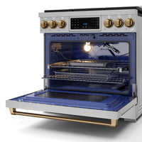 Gordon Ramsay Collection by Thor Kitchen 36" Freestanding Professional Gas Range with Tilt Panel Touch Control - RSG36-BRZ|Cuisinière à gaz amovible de style professionnel collection Gordon Ramsay de Thor Kitchen de 36 po - RSG36-BRZ