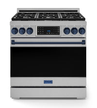 Gordon Ramsay Collection by Thor Kitchen 36" Freestanding Professional Gas Range with Tilt Panel Touch Control - RSG36-BLU|Cuisinière à gaz amovible de style professionnel collection Gordon Ramsay de Thor Kitchen de 36 po - RSG36-BLU